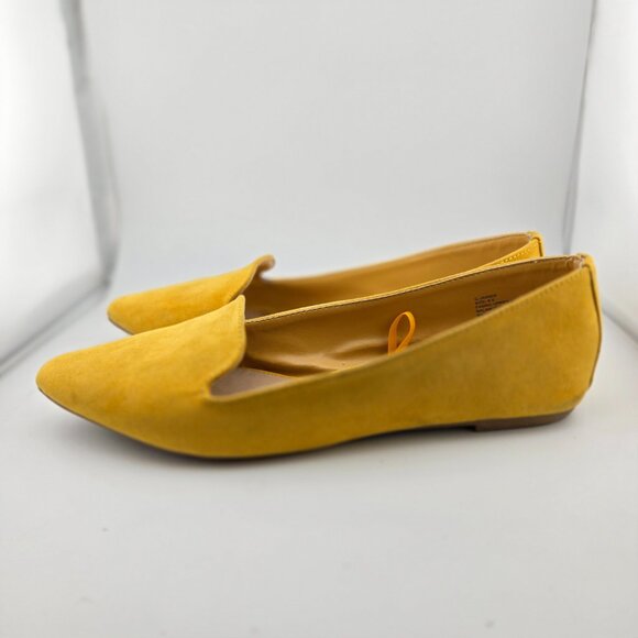 Madden Girl Jasmin Mustard Yellow Suede Pointed Toe Flats – Size 8.5 - Picture 3 of 12